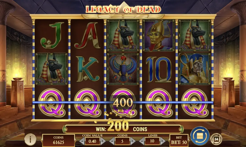 Der Slot Legacy of Dead im Schweizer online Casino.