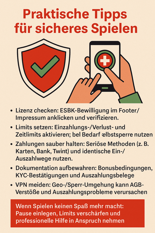 5 praktische Tipps für sicheres Spielen im online Casino.
